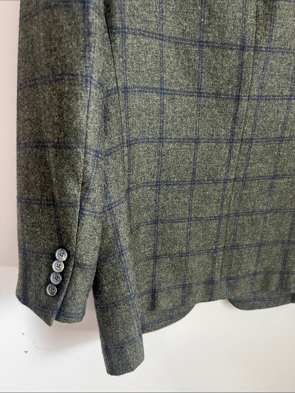 ISAIA NAPOLI Check Sportcoat 42R US (52 EU) Silk Cashmere EUC Green - Picture 4 of 15